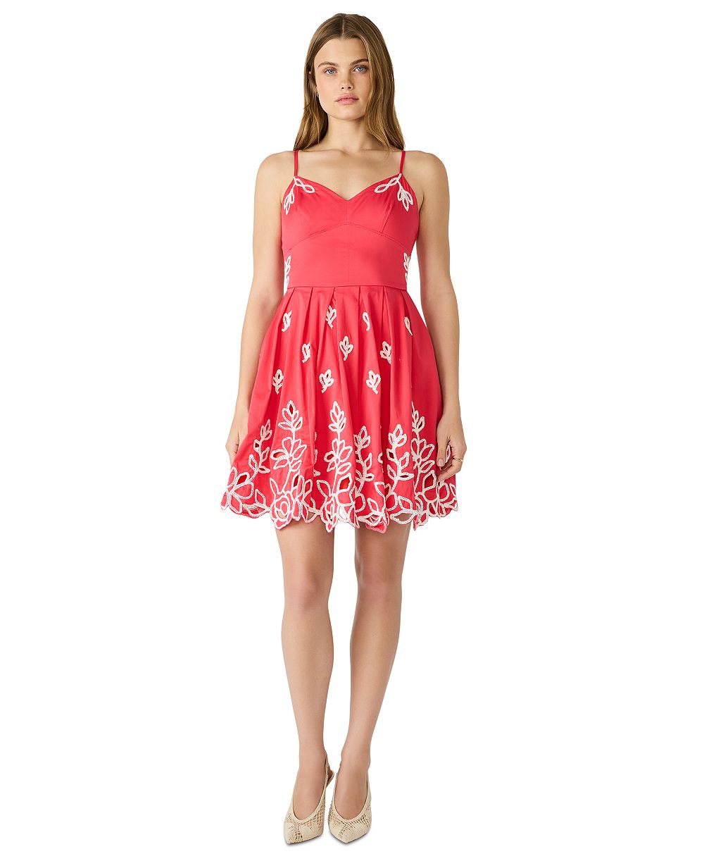 Платье Steve Madden Juniors' Floral-Print Cutout Sweetheart-Neck