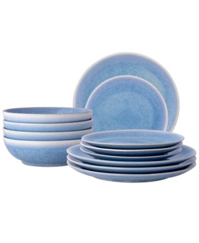 Noritake Colorwave Kiln Azure Coupe Dinnerware 12-Piece Set, Service For 4