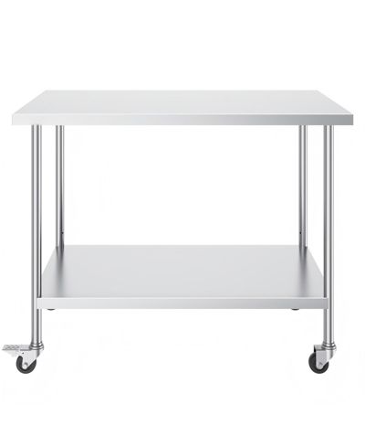 Рабочий стол из нержавеющей стали GOUUN Rolling 30 x 48 x 38 in с 4 роликами