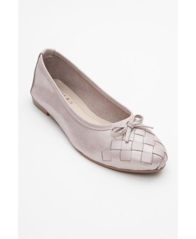 Forever & Always Shoes Women's Nopos Leather Cap Toe Ballet Flat