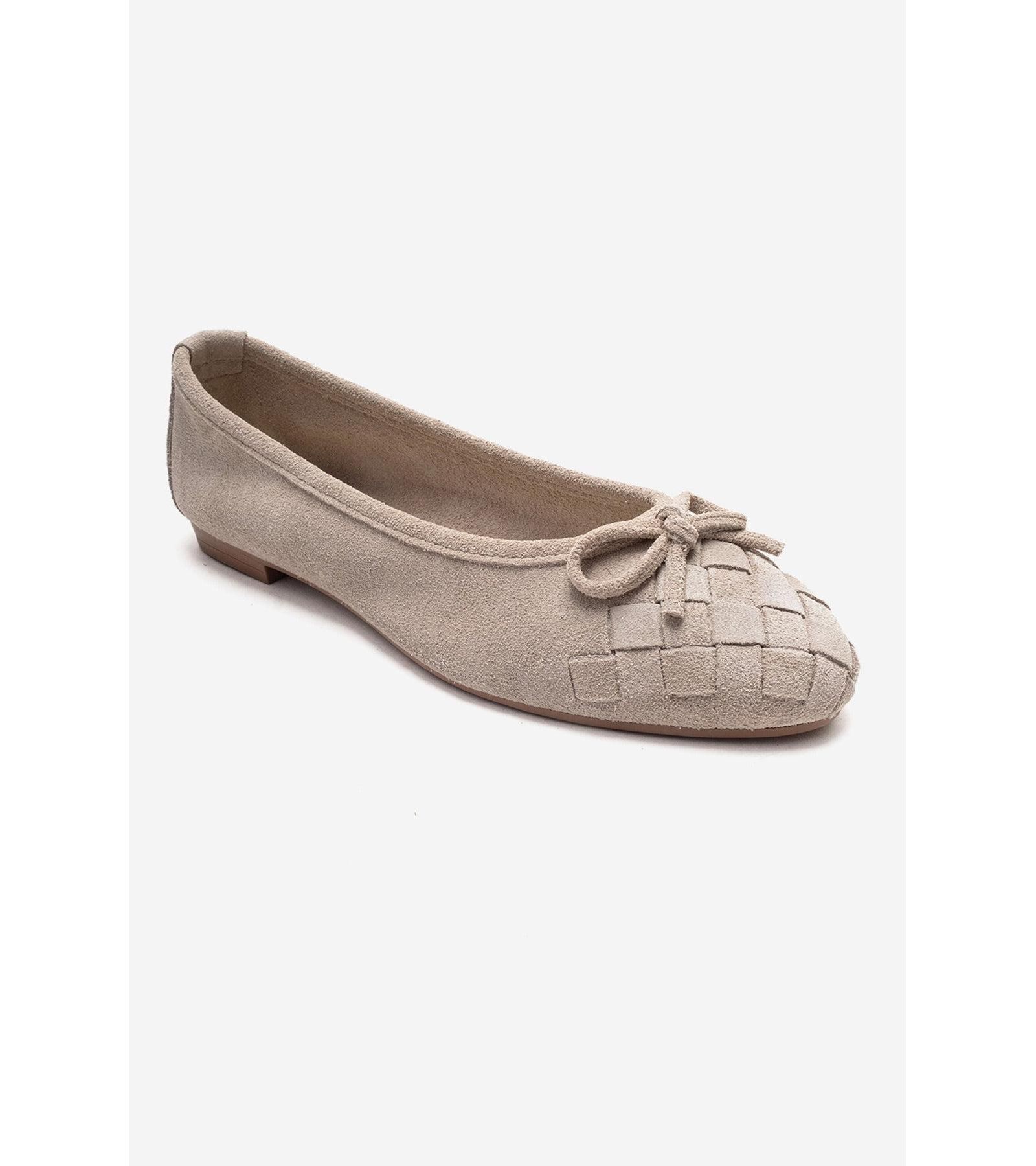 Forever & Always Shoes Women's Nopos Leather Cap Toe Ballet Flat