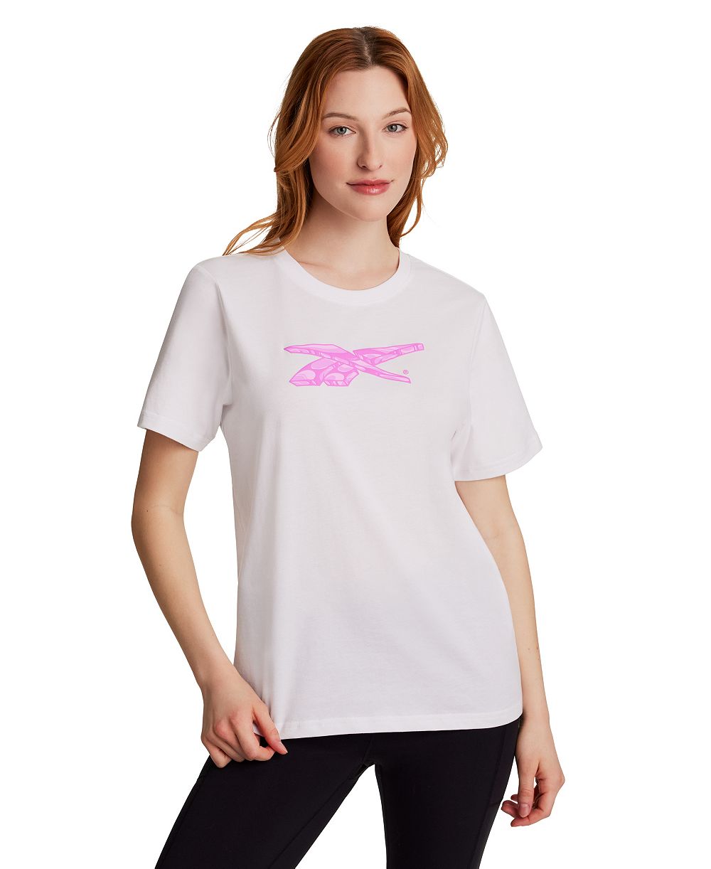 Reebok Women's Vector Boxy Crewneck Graphic Print Top