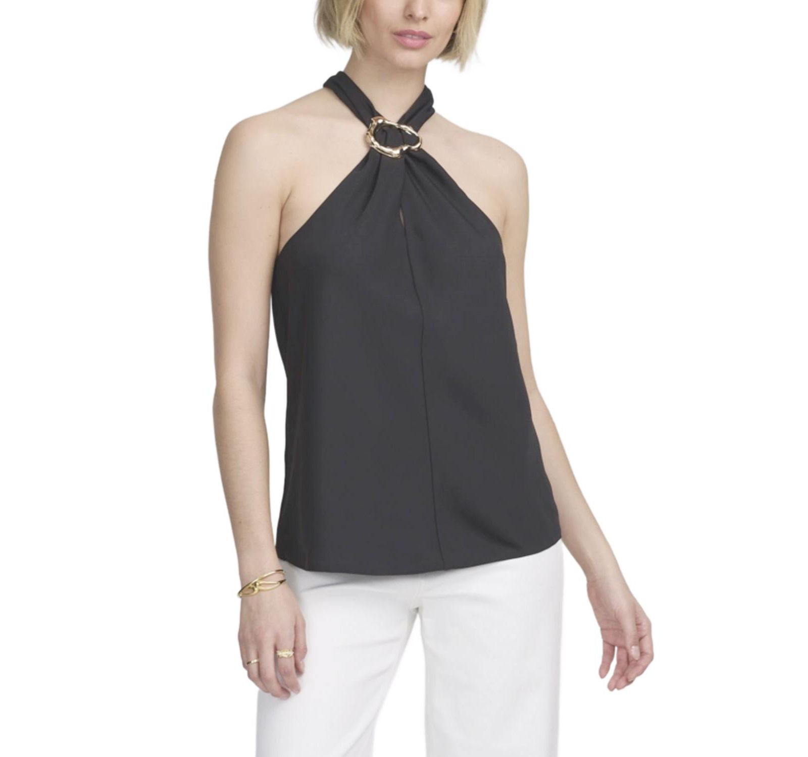 ELLE Collection Women's Moven Halter Hardware Top