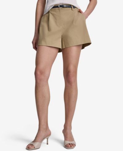 BCBG Women's Seamed Belted High-Rise Shorts