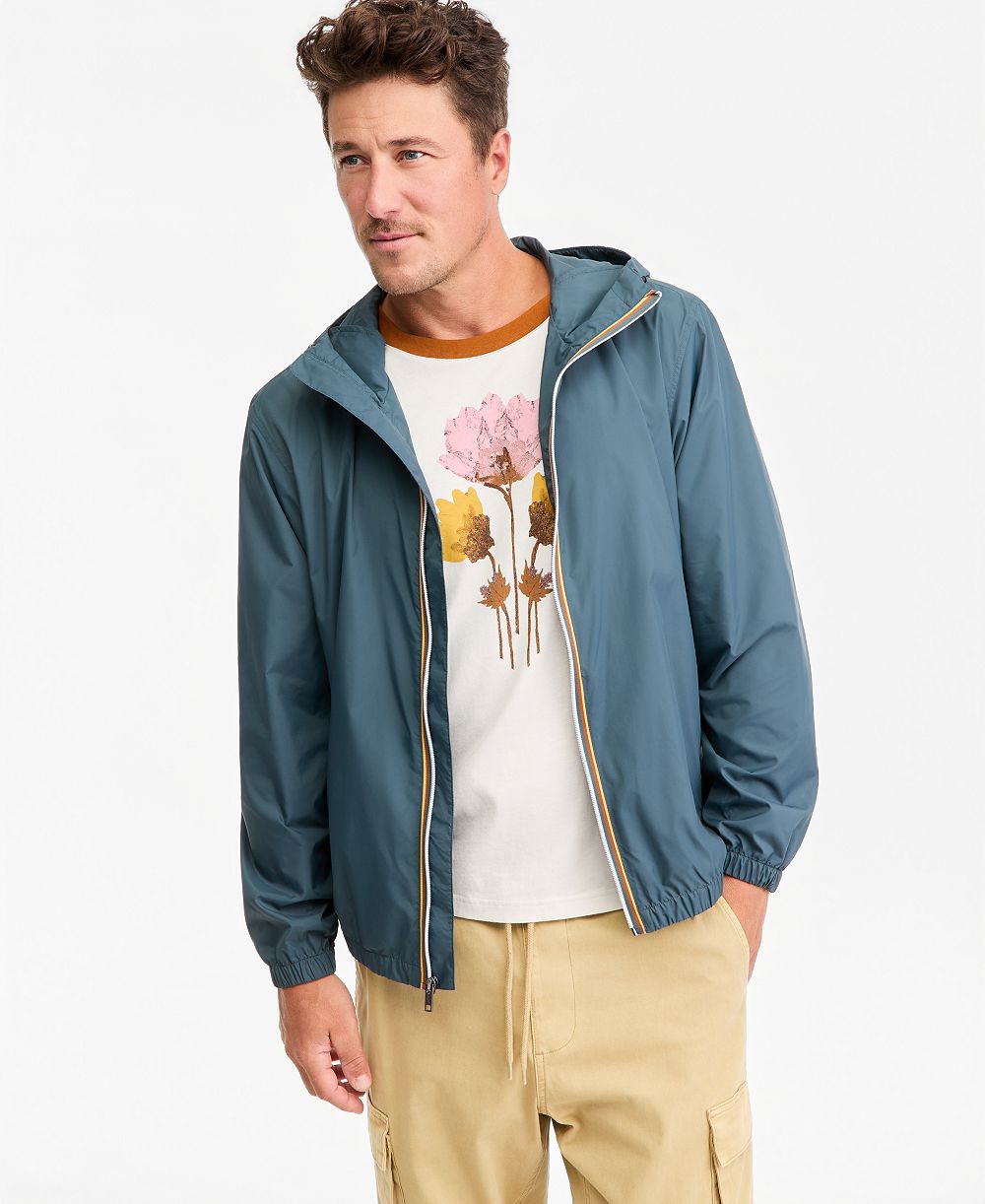 Sun + Stone Men's Felix Zip-Up Windbreaker Jacket, Macy's Exclusive