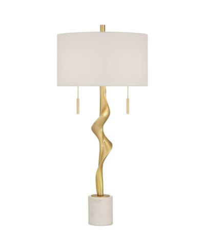 Настольная лампа Possini Euro Design Montrose 31 3/4" Tall Sculpture Large Modern End Table Lamp Pull Chain Gold Finish Marble Single Living Room