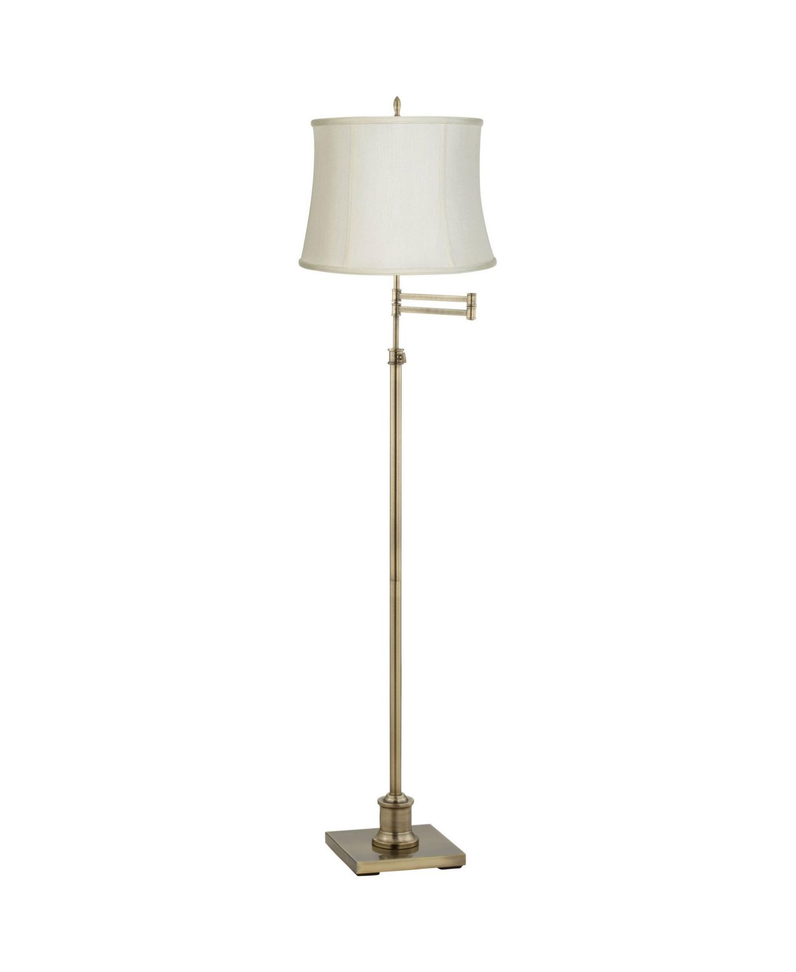 360 Lighting Swing Arm Floor Lamp Adjustable Tall Antique Brass Fabric for Living Room Reading Bedroom Office