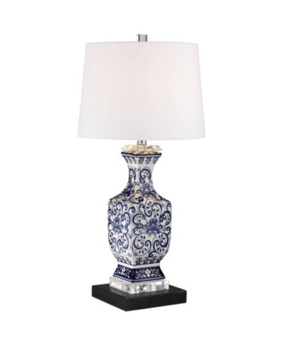 Настольная лампа Barnes and Ivy Tall Iris Asian Floral с мраморным основанием
