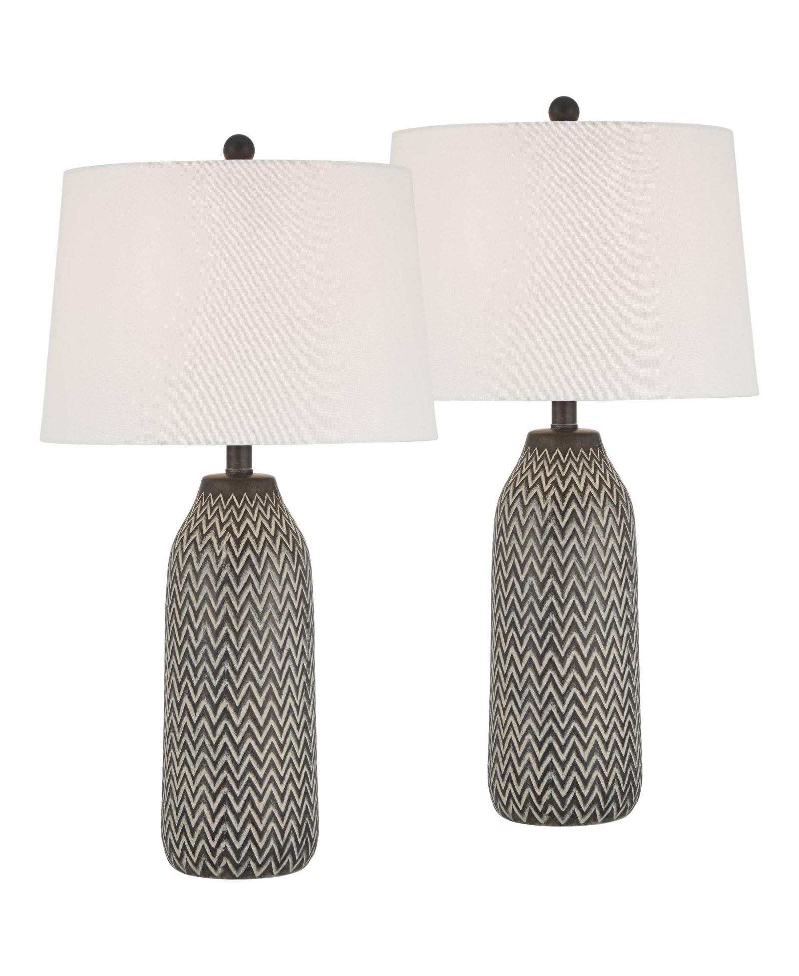 Набор настольных ламп 360 Lighting Arizona 27 1/2" Tall Modern Southwestern 3-Way Zig-Zag Finish