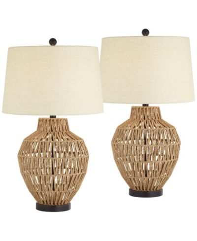 Набор из 2 настольных ламп 360 Lighting San Marcos 27" Modern Coastal из ротанга и металла
