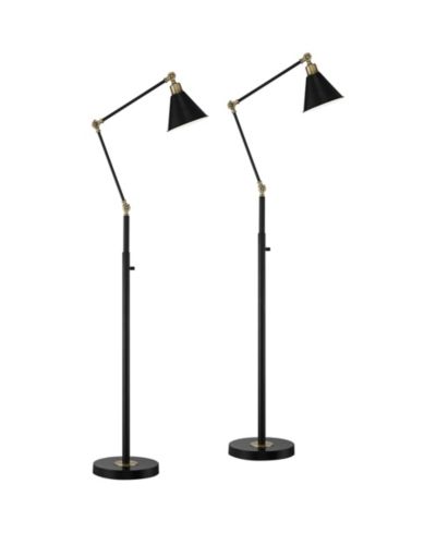 360 Lighting Wray Mid Century Modern напольные лампы, набор из 2 шт., регулируемые, металл, античная латунь