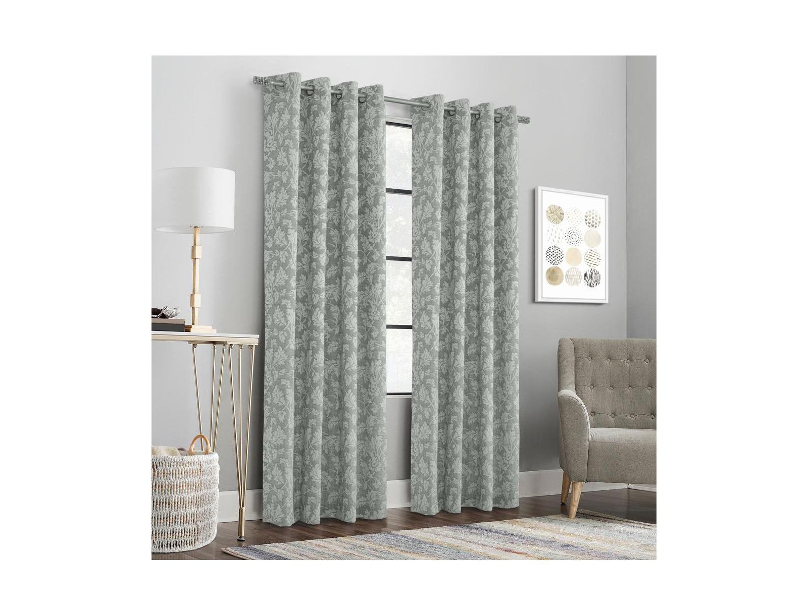 Habitat Valencia Light Filtering Provide Daytime Privacy Rich Woven Branch Leaf Design Grommet Curtain Panel