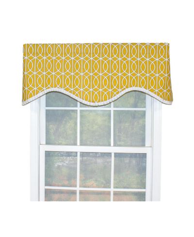 RLF Home занавеска Sequence Ruffled, 100% хлопок, с подкладкой и карманом для штанги 3", 50" x 17", лимонная