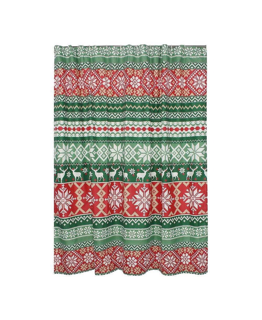 Greenland Home Fashions шторка для душа Fair Isle с усиленными петлями