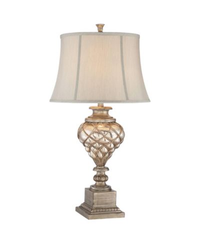 Barnes and Ivy Luke Настольная лампа Traditional Table Lamp Silver Finish с LED ночником и диммером