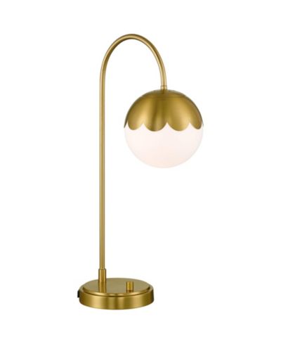 Настольная лампа 360 Lighting Kelowna 25" High Modern USB Port AC Power Outlet Antique Brass Finish Metal