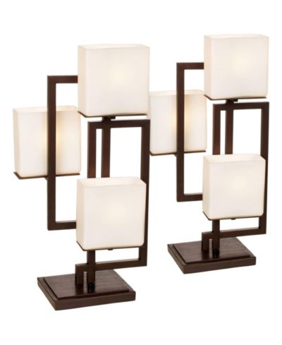 Комплект из 2 настольных ламп Possini Euro Design 24" High Geometric в отделке Roman Bronze Metal