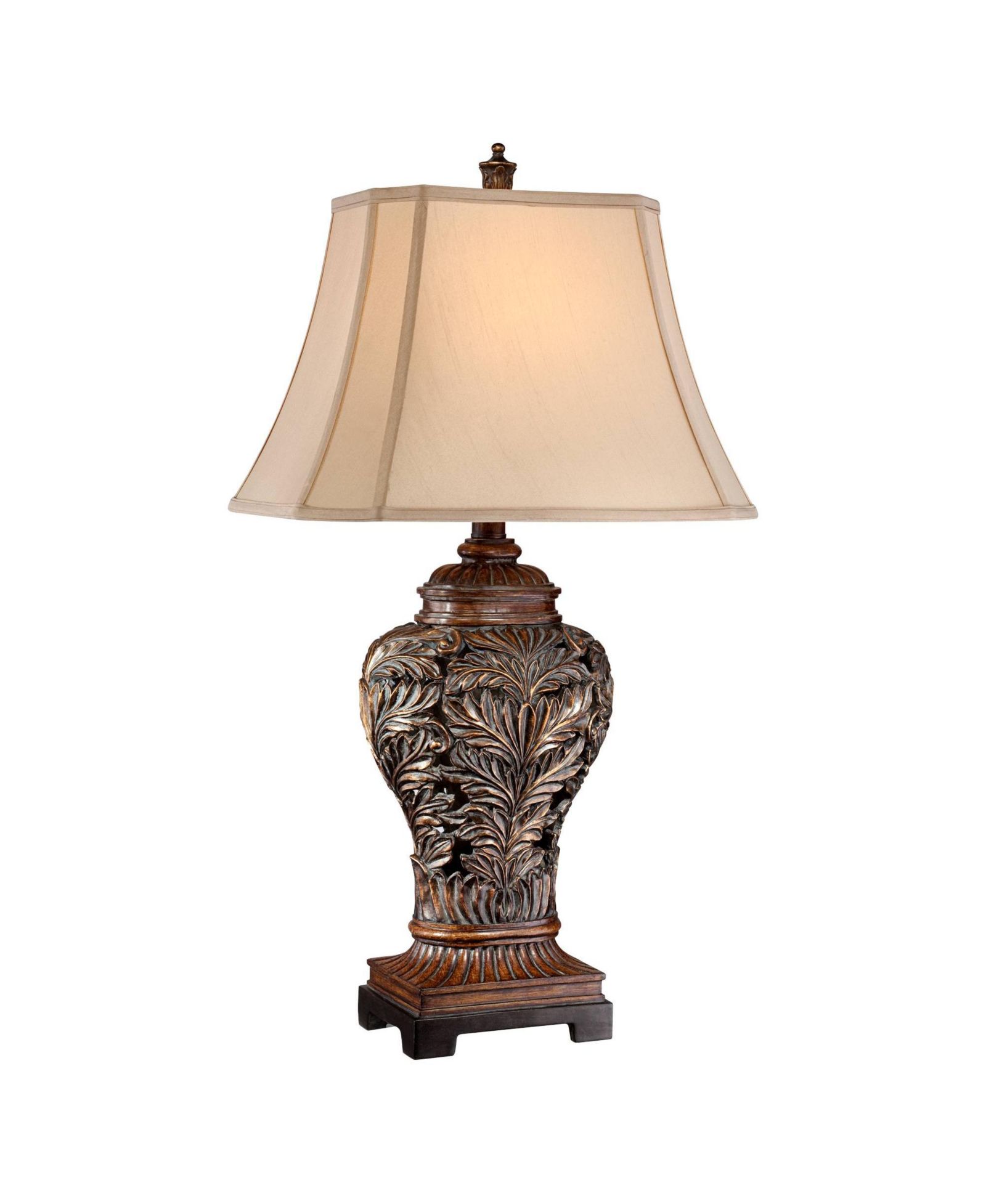 Barnes and Ivy Leafwork 32.5" Tall Traditional Table Lamp with USB Dimmer