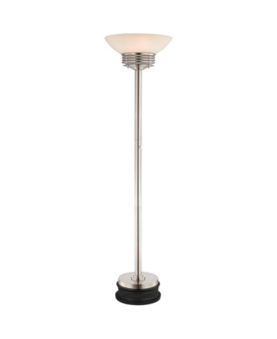 Торшер Possini Euro Design Light Blaster Art Deco с подставкой 76 3/4" из матового стекла и никеля