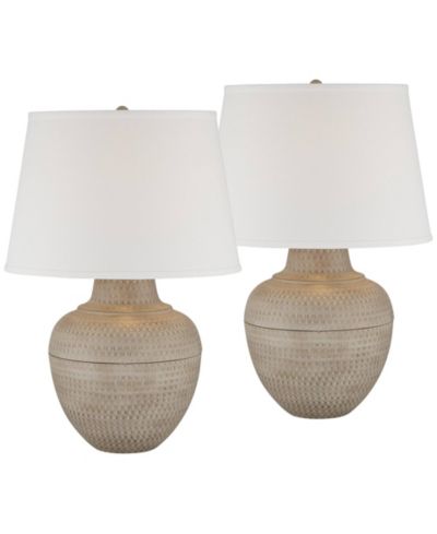 Набор из 2 настольных ламп Barnes and Ivy Brighton 27 1/4" Tall Hammered Pot Rustic Farmhouse