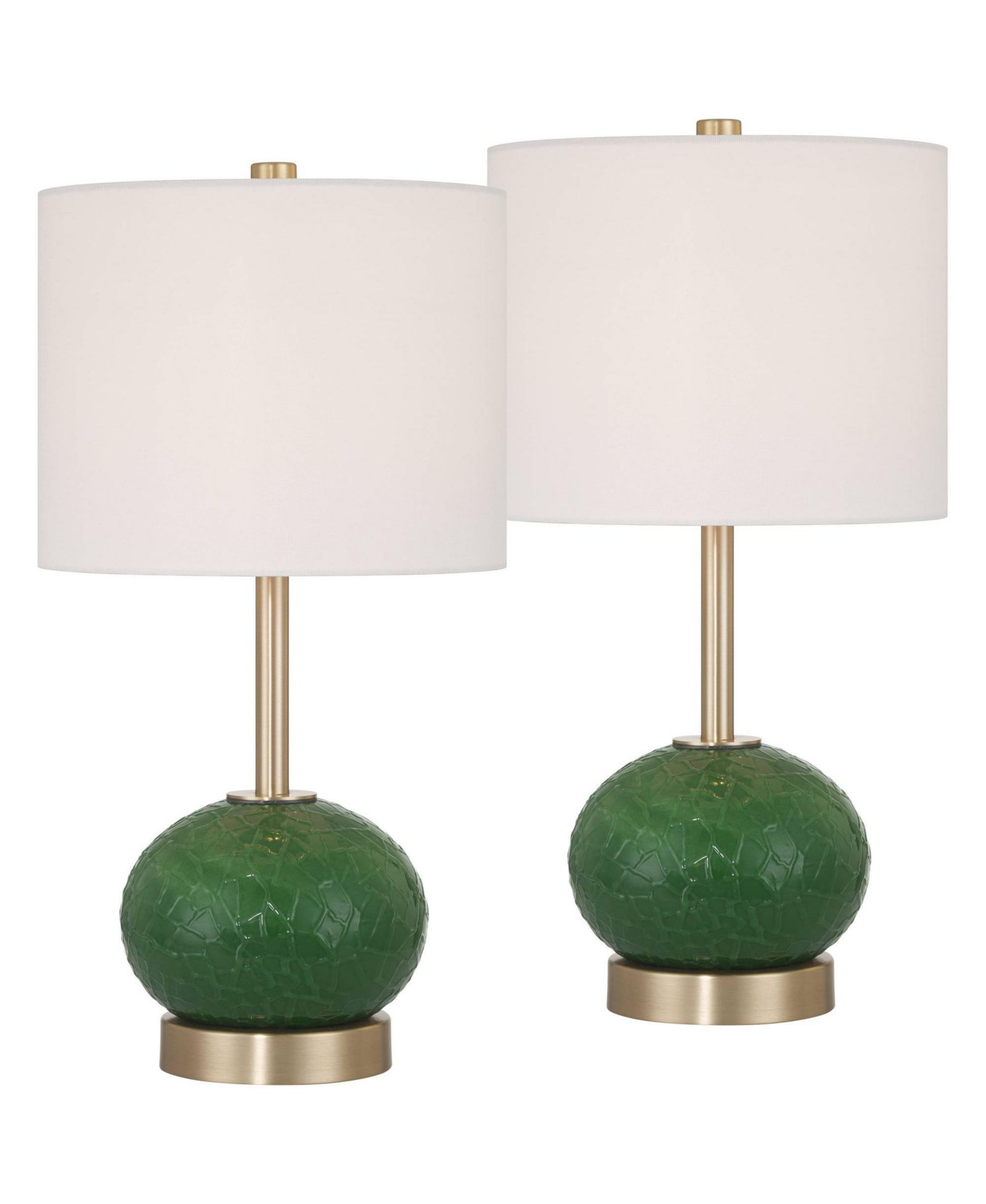 360 Lighting Maris 20" Glass and Satin Brass Table Lamp Set of 2