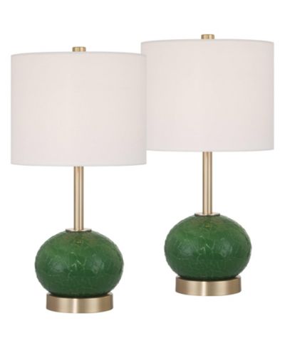 360 Lighting Maris 20" Glass and Satin Brass Table Lamp Set of 2