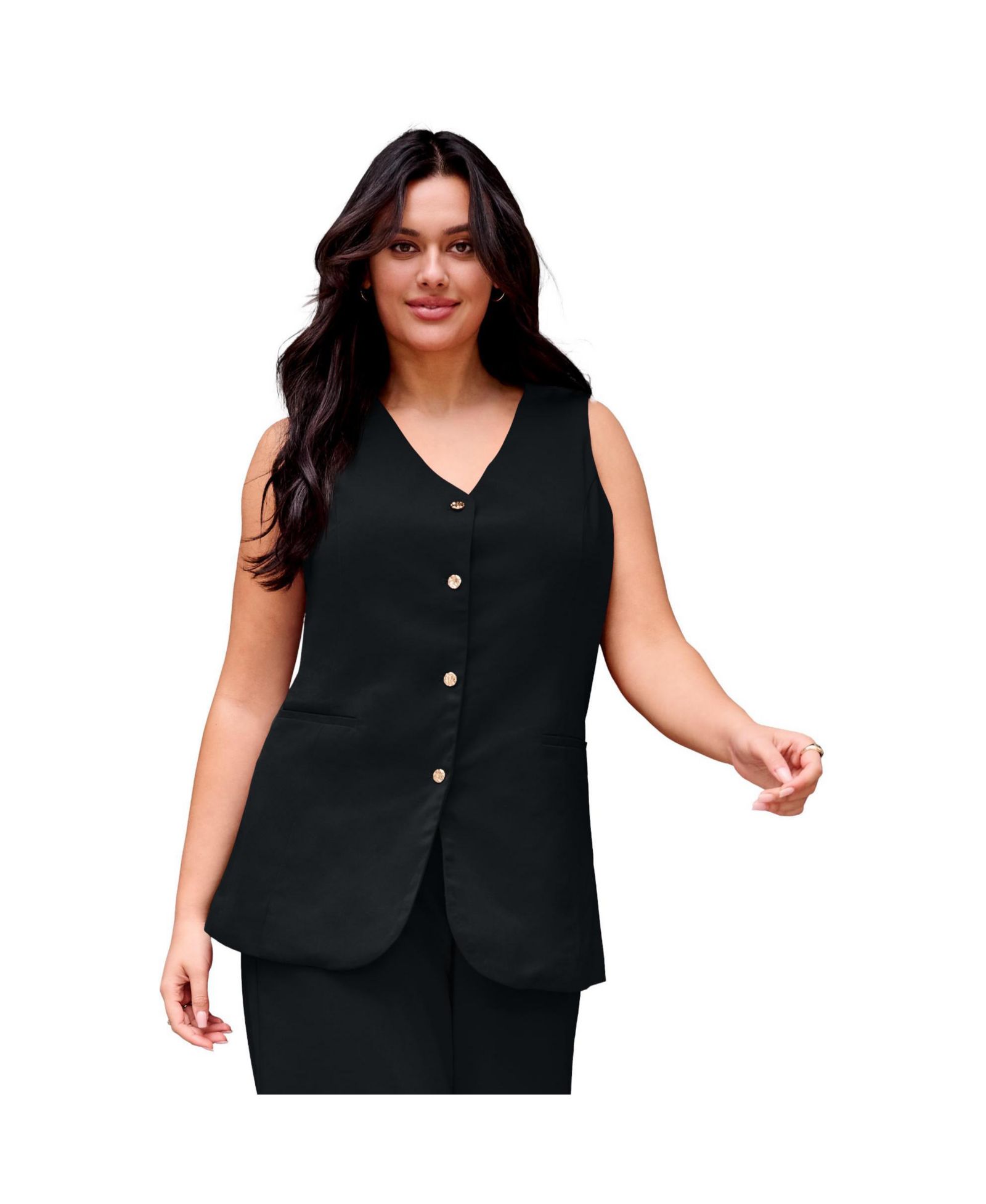 AVENUE Women's Button Front Vest