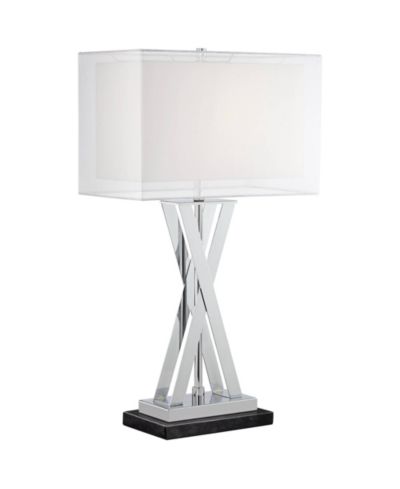 Современная настольная лампа Possini Euro Design Proxima, мраморное основание, 28" Tall, хром