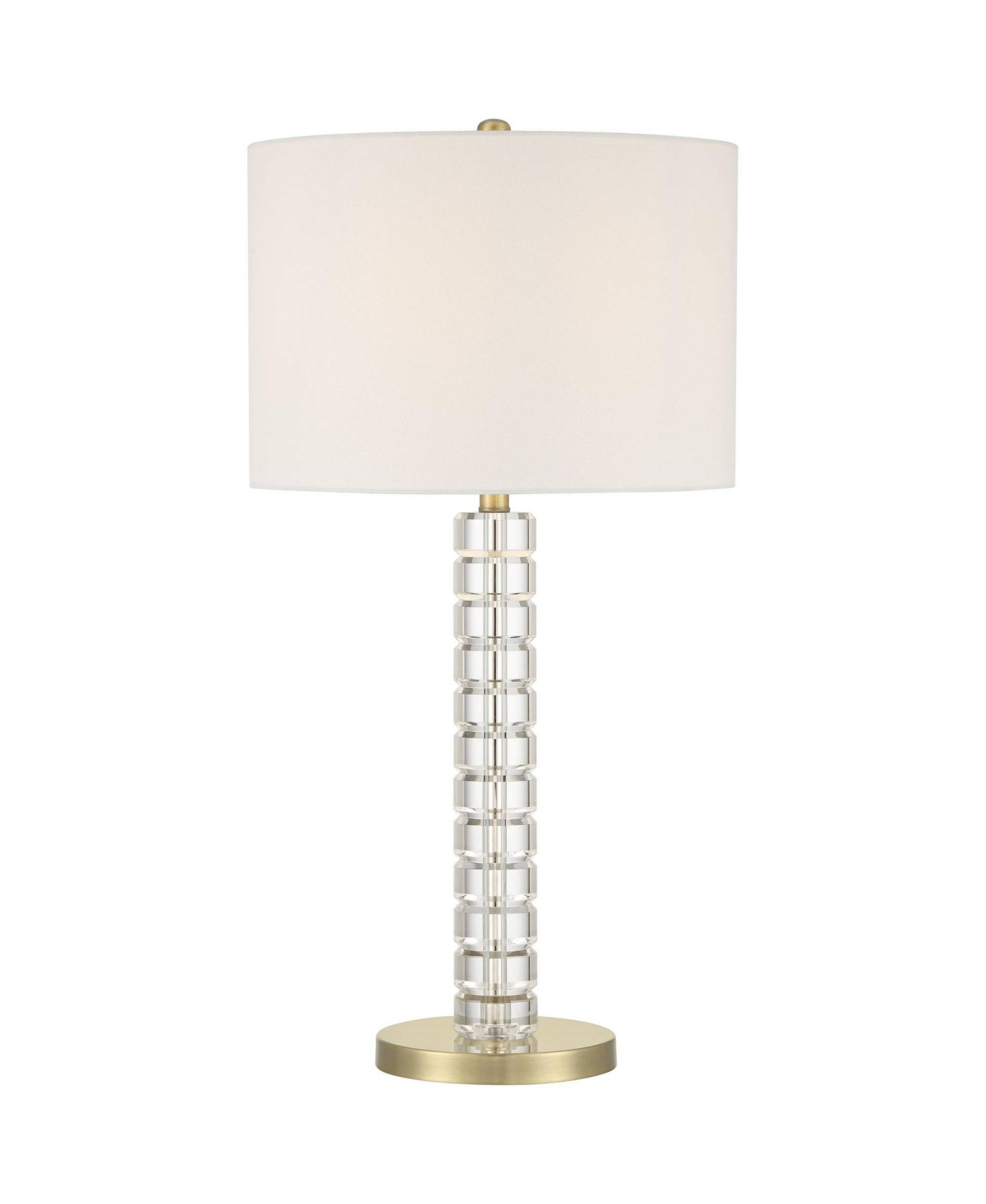 Possini Euro Design Cecil 31" Tall Large Modern End 3-Way Table Lamp Clear Brass Finish Acrylic Single  Shade Living Room Bedroom
