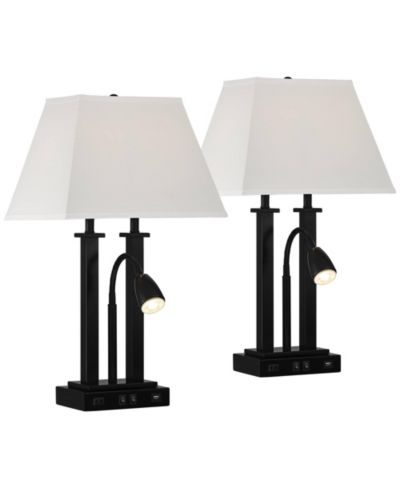 Набор настольных ламп Possini Euro Design Deacon 26" Industrial с USB и розеткой AC