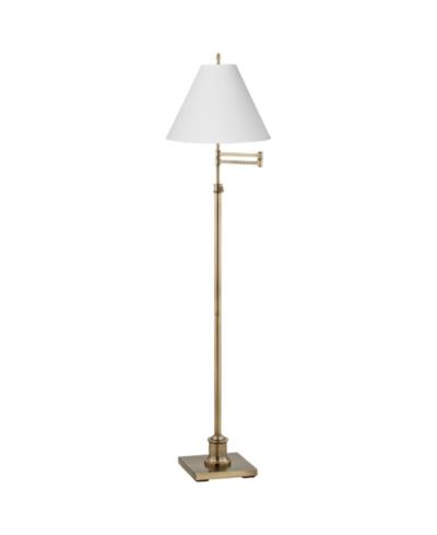Напольный торшер 360 Lighting с поворотным кронштейном, 70" высота, латунный, с антикварным льняным абажуром для гостиной, спальни и офиса