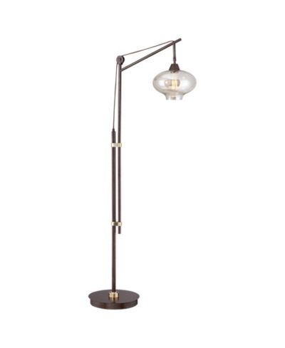Franklin Iron Works Industrial Rustic Farmhouse Floor Lamp with USB LED 66" Tall