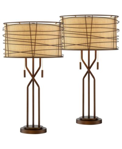 Набор настольных ламп Franklin Iron Works Marlowe 28 3/4" Tall Farmhouse Modern End Table Lamps Set of 2