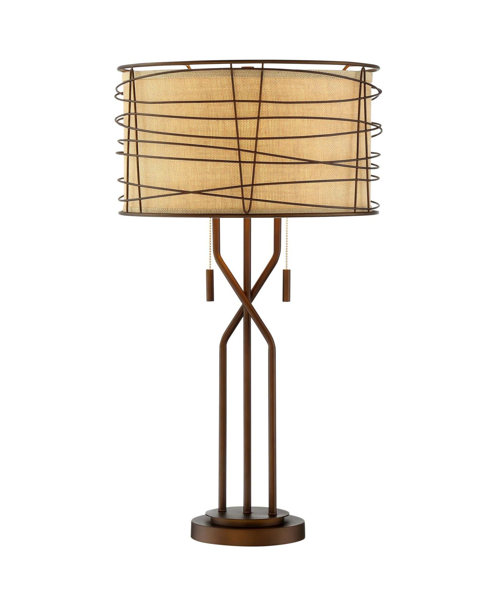 Промышленная настольная лампа Franklin Iron Works Marlowe, высота 28.75", с USB-портом и двойным абажуром
