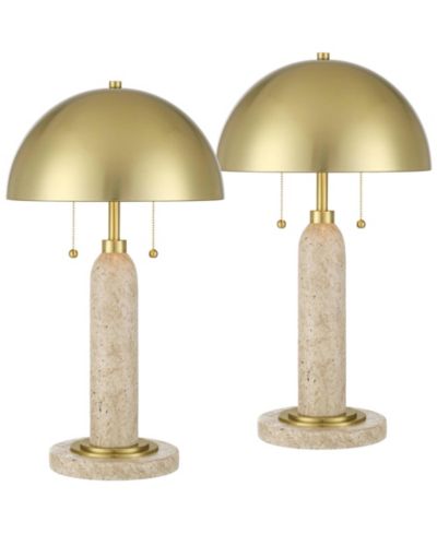 Набор настольных ламп Possini Euro Design Chanterelle 24 1/2" Faux Stone Dome Table Lamp (2 шт.)