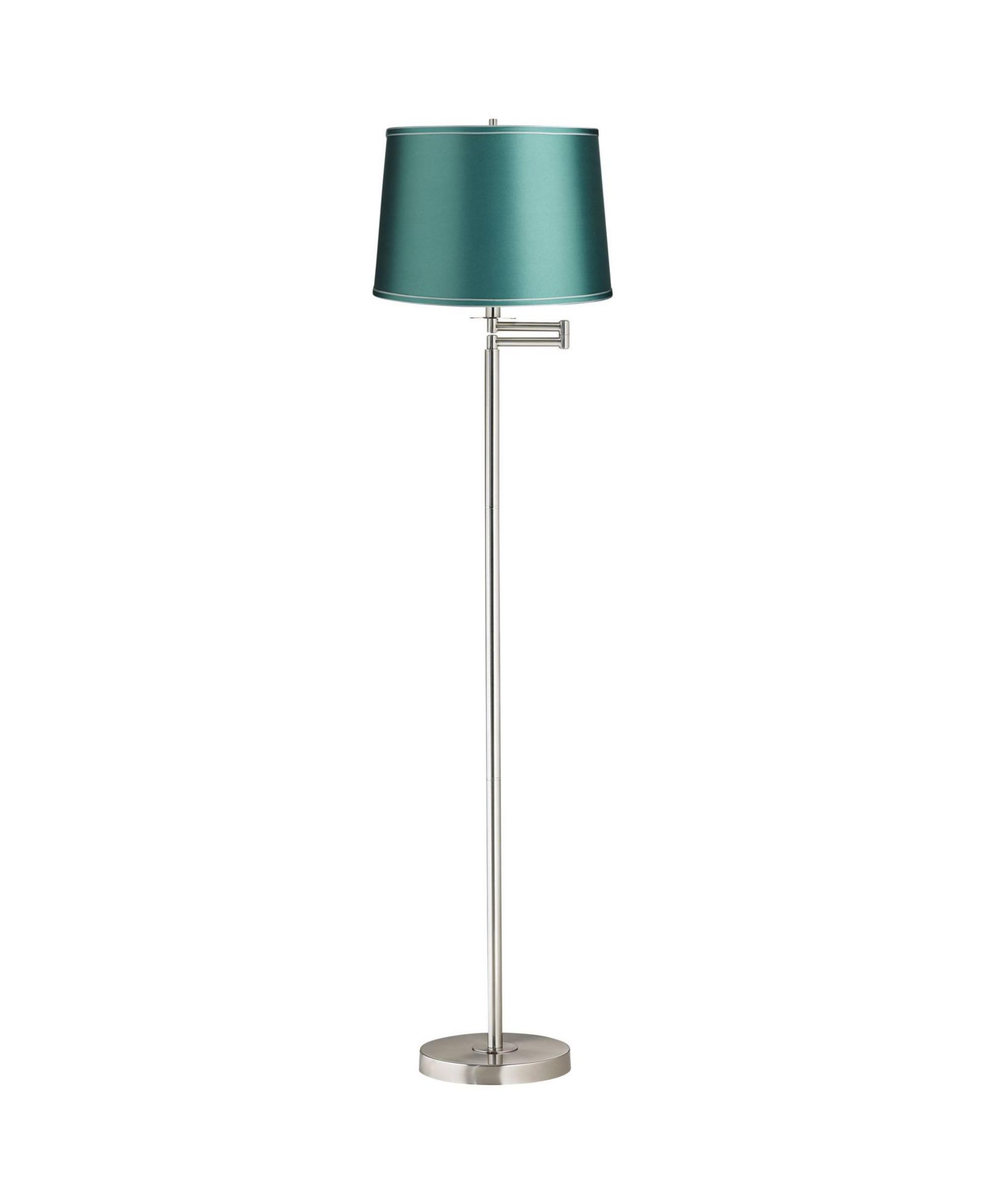 360 Lighting Druckman Modern Tall Standing Floor Lamp Adjustable Swing Arm Metal Brushed Nickel Finish