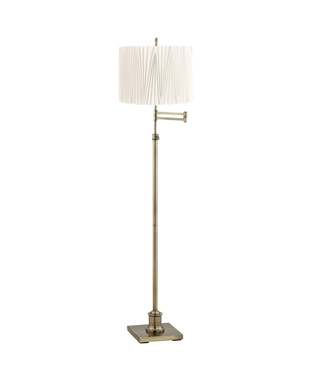 360 Lighting Westbury Modern напольный торшер 70" металлический латунный финиш с тканевым абажуром