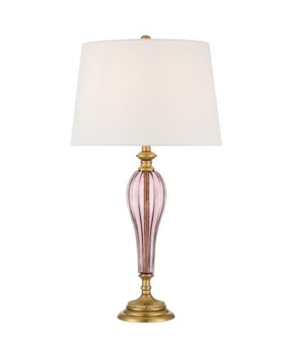 Possini Euro Design Clarrissa 31 1/2" Tall Fluted Vase Large Traditional End 3-Way Table Lamp  Brass Finish Glass Single Living Room