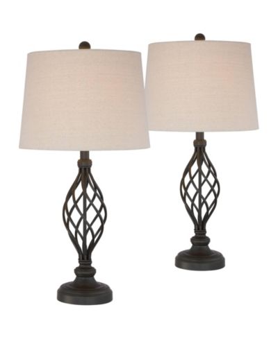 Настольные лампы Franklin Iron Works Annie 28" Tall Modern Industrial with Iron Construction and Tabletop Dimmers Set of 2