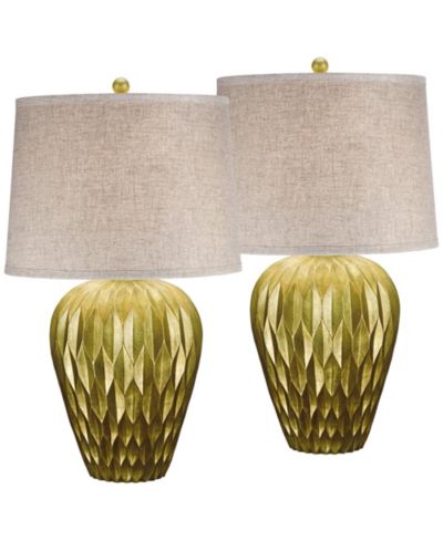 Possini Euro Design Buckhead 28" Tall Urn Modern Table Lamps Set of 2  Bronze Finish Living Room Bedroom Bedside Nightstand