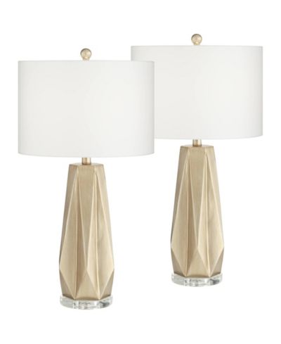 Набор настольных ламп Possini Euro Design Bravo 28" Tall Geometric Modern, 2 шт., отделка Champagne