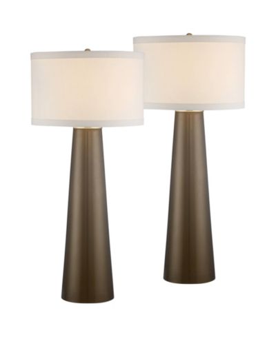 Possini Euro Design Karen настольная лампа Mid Century Modern, комплект из 2 штук, стекло, для гостиной и спальни