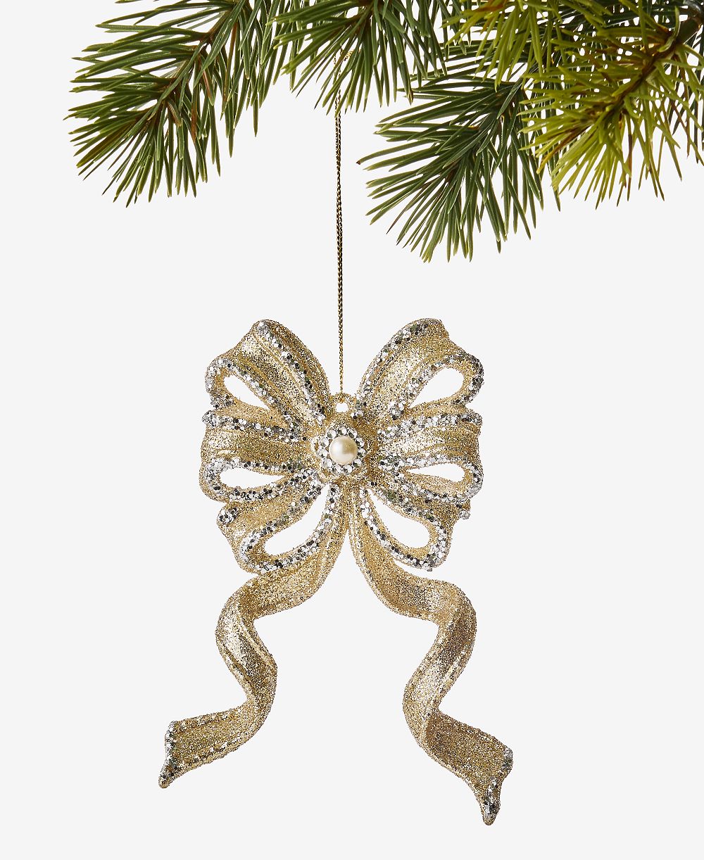 Holiday Lane Christmas Glitters Bow Ornament, Macy's Exclusive