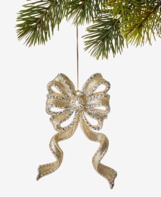 Holiday Lane Christmas Glitters Bow Ornament, Macy's Exclusive
