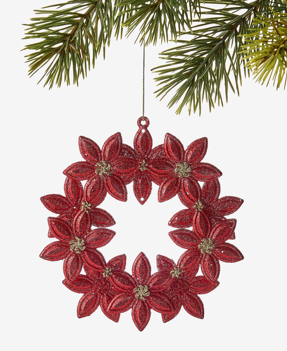 Украшение Holiday Lane Christmas Glitters Poinsettia Ornament, эксклюзив Macy's