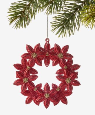 Украшение Holiday Lane Christmas Glitters Poinsettia Ornament, эксклюзив Macy's