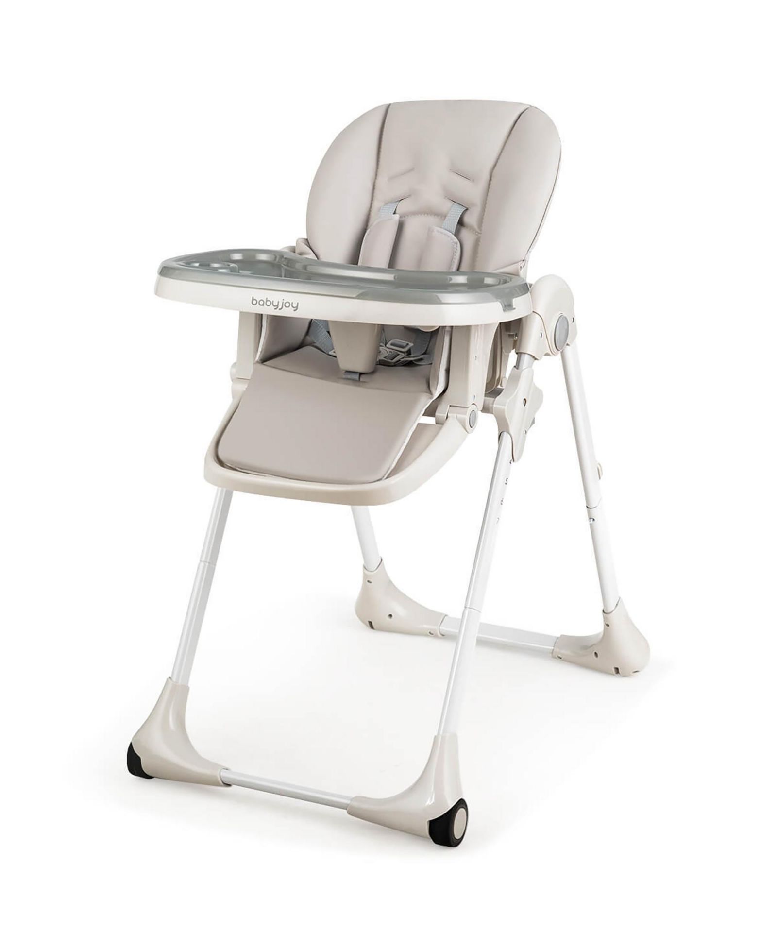 Детский стульчик для кормления Gymax w/ 7 Height and 3 Footrest Adjustable Cup holder 2 Wheels