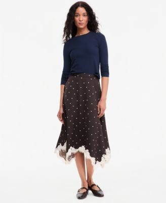 On 34th Women's Lace-Trim Handkerchief-Hem Midi Skirt, Macy's Exclusive
