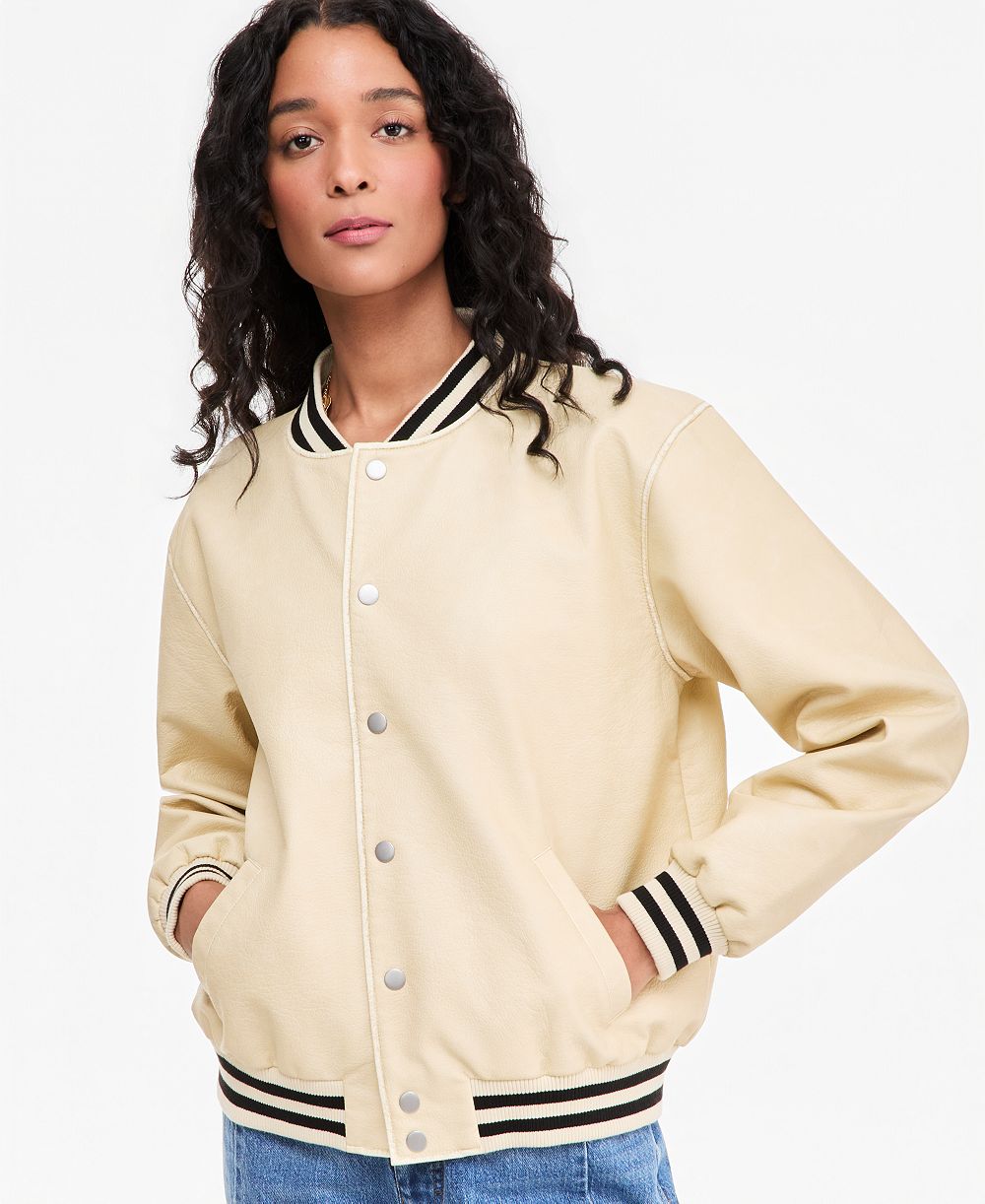 Женская бомбер-куртка On 34th Faux-Leather Varsity