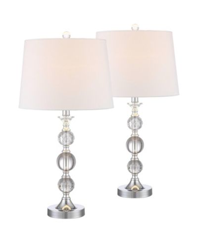 Набор из 2 настольных ламп 360 Lighting Solange 25" High Modern WiFi Smart Socket Finish Metal Crystal для гостиной и спальни